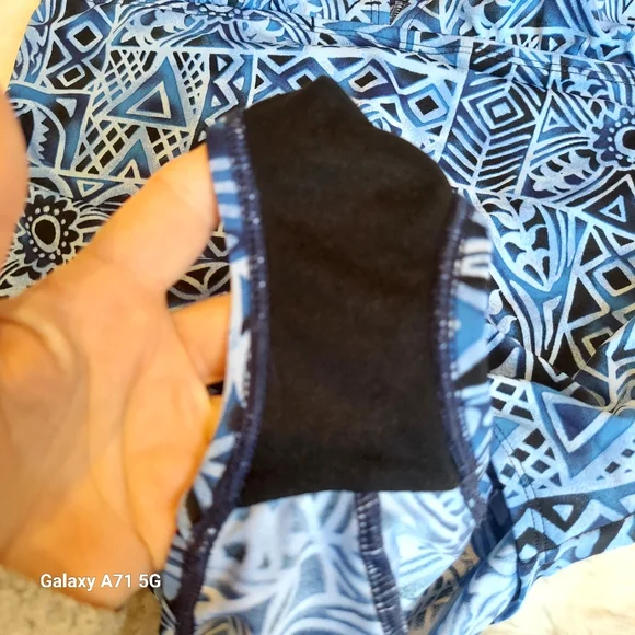 NWT Speedo Halter Tank Bathing Suit Blue Black Print Sz 16 - Picture 9 of 14